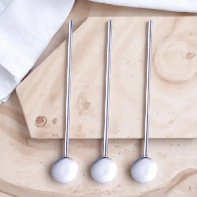 6Pcs Stainless Steel Multifunctional Spoon Straw Set Reusable Drinking Tool for Cocktails Summer Parties