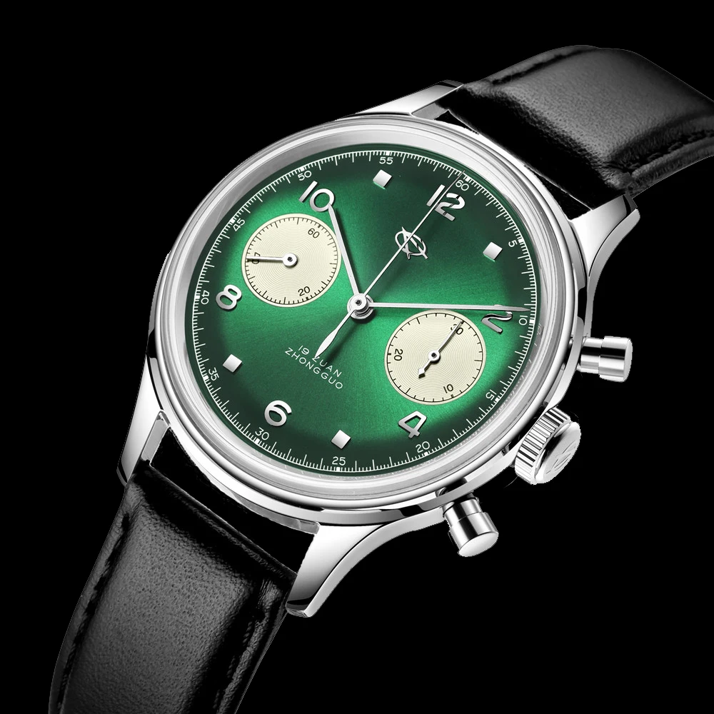 RED STAR Fashion Men\'s 1963 Chronograph Original ST1901 Movement Sapphire 38mm Air Force Pilot Mechanical Watches with Gooseneck