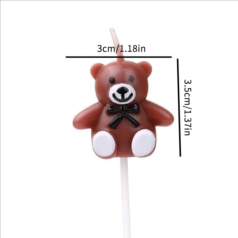 

5pcs/set Pink Brown Cartoon Little Bear Shaped Candle Cartoon Cute Birthday Holiday Couple Party Cake Decoration