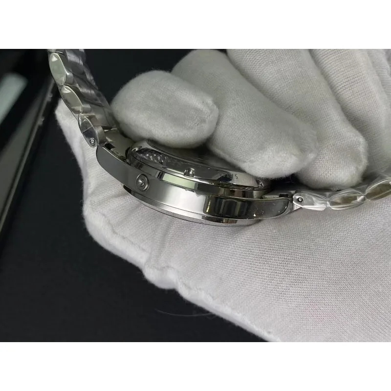 ساعة رجالية ميكانيكية أوتوماتيكية بحزام فولاذي للأعمال متعددة الوظائف وتقويم الاستقرار في الغلاف الجوي وعرض الطاقة الحركية