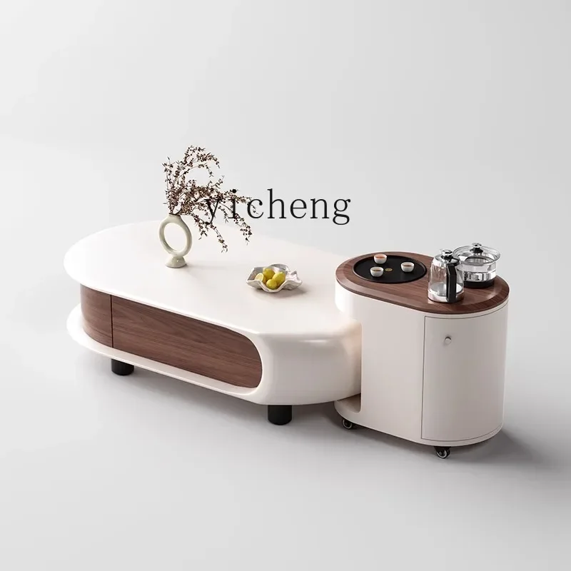 c1 minimalist coffee table living room household small apartment cream wind mobile side table balcony small tea cart