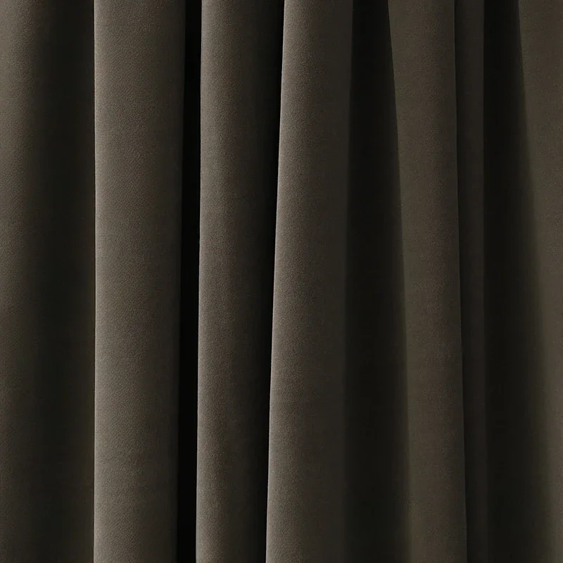 Chinese Modern Minimalist Light Luxury Solid Color Curtains for Living Room Bedroom Dining Room Customized High Blackout Curtain