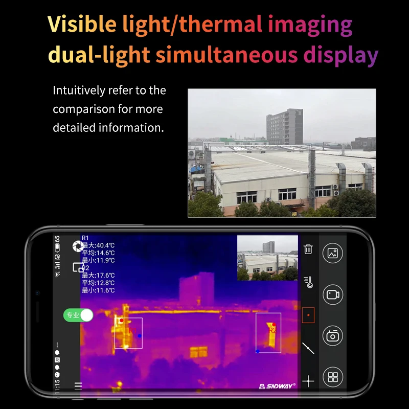 SNDWAY โทรศัพท์มือถือกล้องความร้อน SW-8256อินฟราเรด Thermal Imager สำหรับ Android 256X192พิกเซล HD อุตสาหกรรมความร้อนเซ็นเซอร์