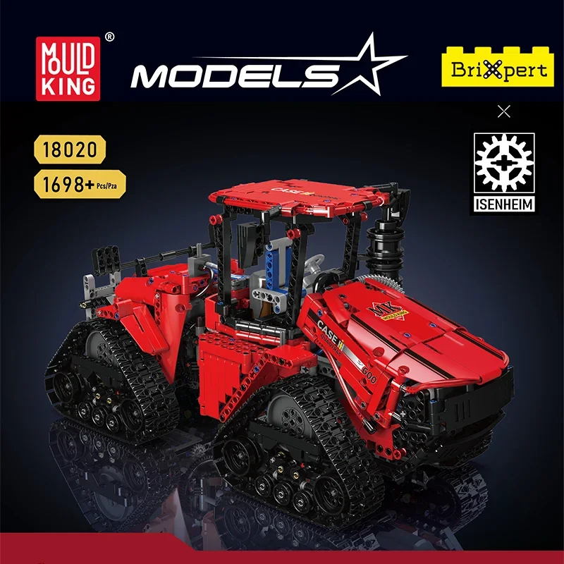 Mould King 18020 Technical  Pneumatic Crawler Track Tractor MOC Bricks Kids Educational Building Blocks Toys For Children's Day