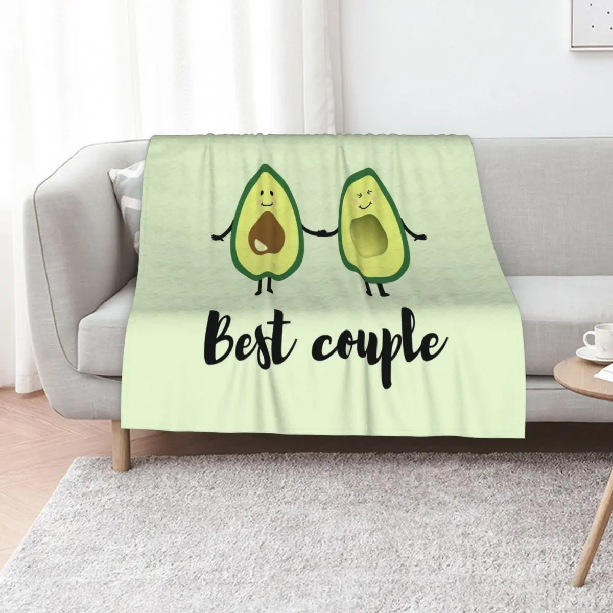Best Couple Avocado Illustration design Throw Blanket Decorative Throw Cute Bed cosplay anime Plaid Decorative Sofas Blankets