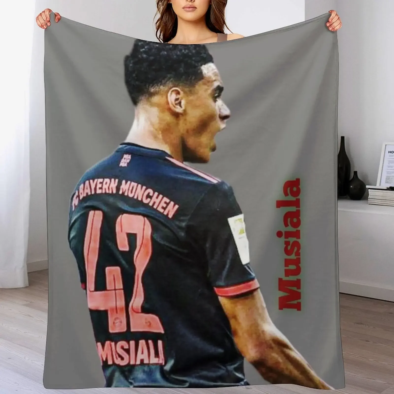 

Jamal Musiala Throw Blanket Personalized Gift Bed Fashionable Blankets