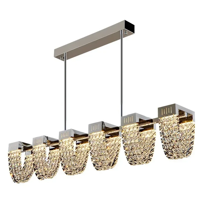 

Restaurant chandelier modern simple Italian crystal lamp designer minimalist long light luxury small apartment