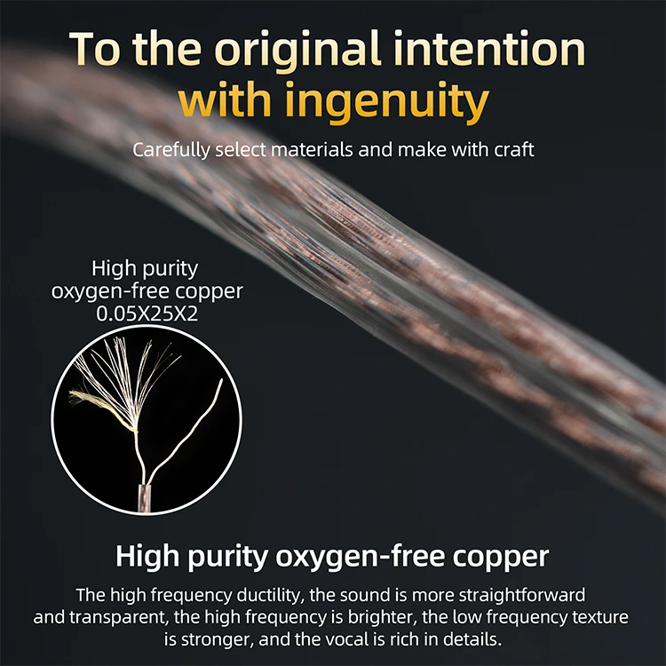 KZ Original Cable Oxygen-Free Copper High-Purity Original upgrade Cable For ZS3 ZS4 EDX ZSN ZST ASX EDX ZSX CA4 C12 C16 ZAX C10