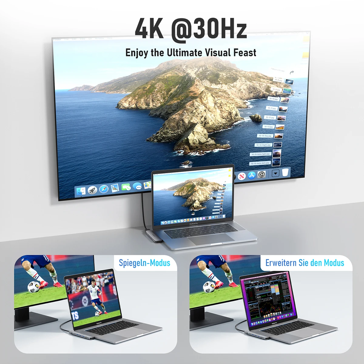 Lemorele TC52 7 في 2 منافذ USB C محطة إرساء من النوع C إلى محول HDMI USB Hub 3.0 5Gbps نقل أسرع لأجهزة الكمبيوتر المحمول MacOS Apple