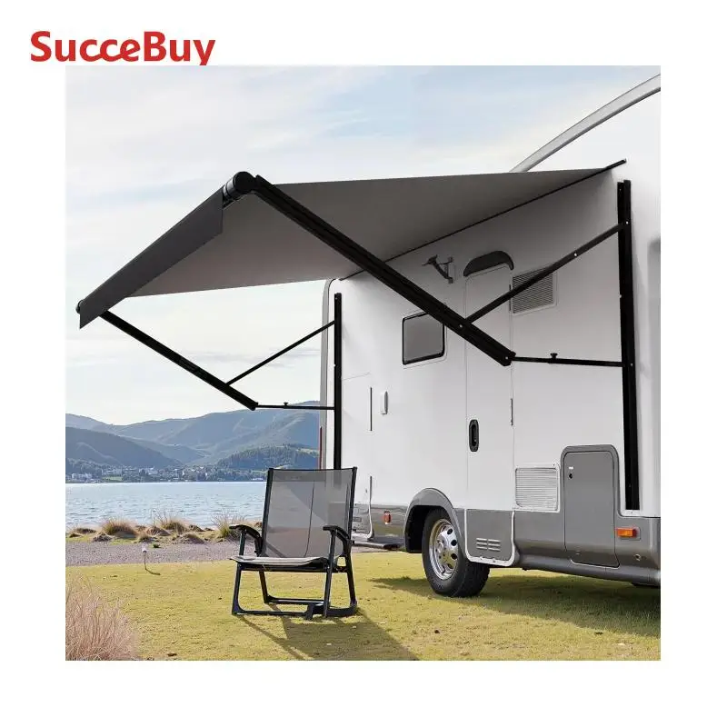 

SucceBuy Motorized RV Awning Complete Kit 10'-20' Retractable Awning with Aluminum Alloy Frame Outdoor Trailer Awning Fit for RV