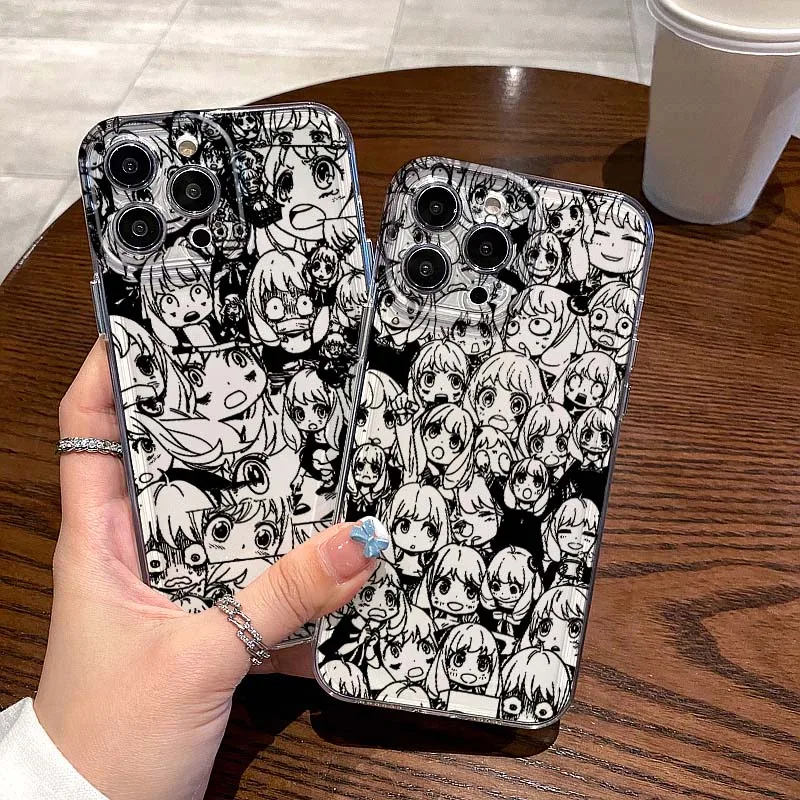 

S-SPY×FAMILY Line For Apple iPhone 17 16e 16 15 14 13 12 11 XR Air Pro Plus Max Mini Transparent Cover Phone Case