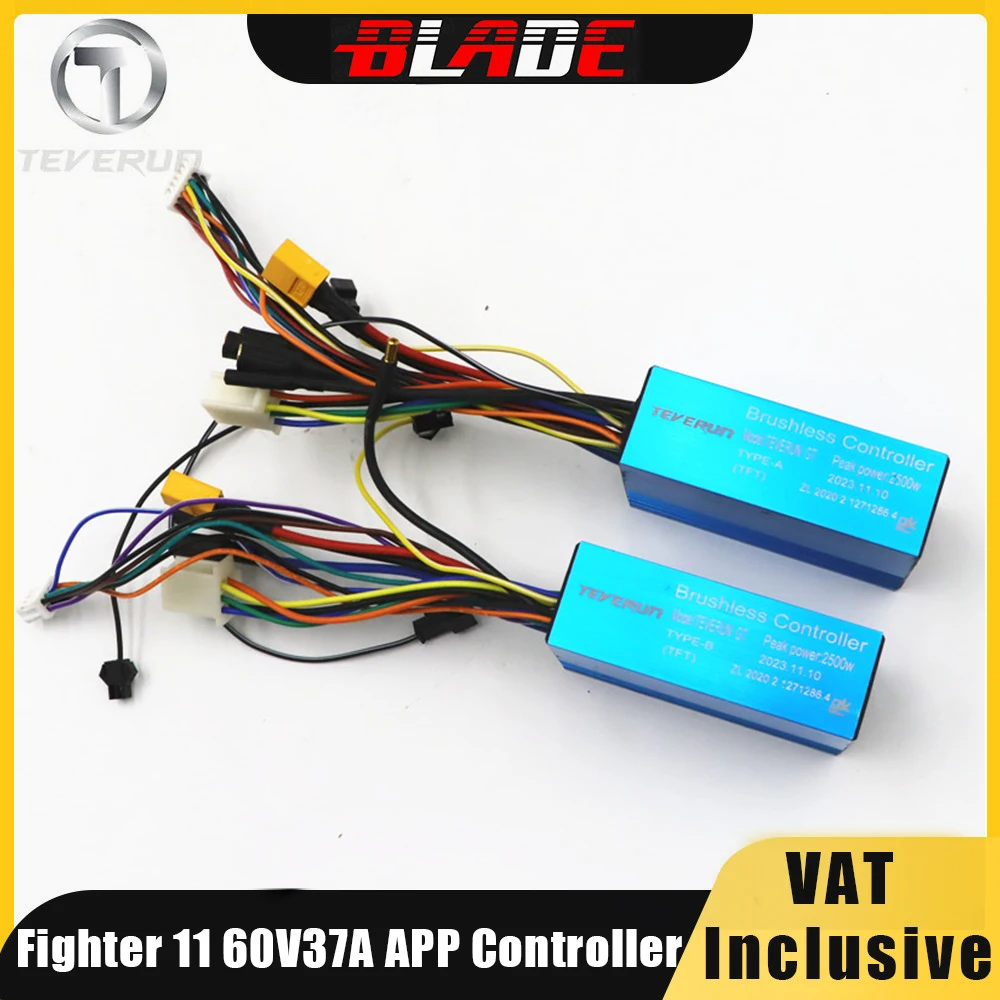 Original 60V 37A Controller For Teverun Fighter 11 2023 TFT-APP VersionTFT-APP Front B Rear A Controller Parts