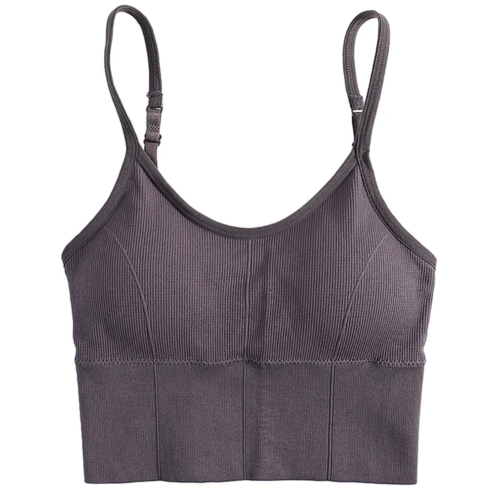 1Pcs Comfortable Wireless Sports Bra Women No Wire Yoga Bra Flexible Breathable Chinlon Fabric Fitness Gym Running Pilates