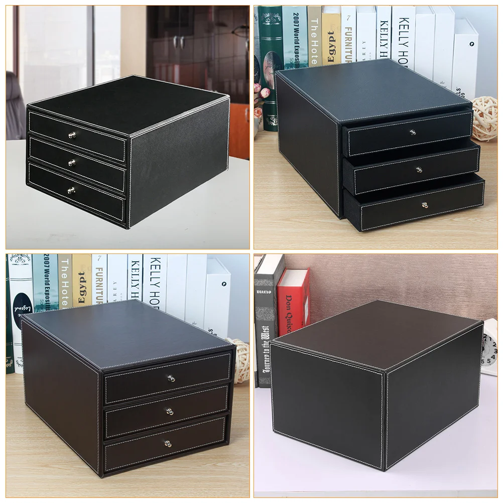 Business File Box Drawer Storage Cabinet Mini Drawers Pull Out Stackable Desk