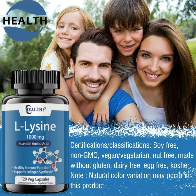 L-lysine 1000mg, 220 Tablets - Enhances Absorption And Assimilation - Promotes Skin And Lip Integrity - Collagen Support