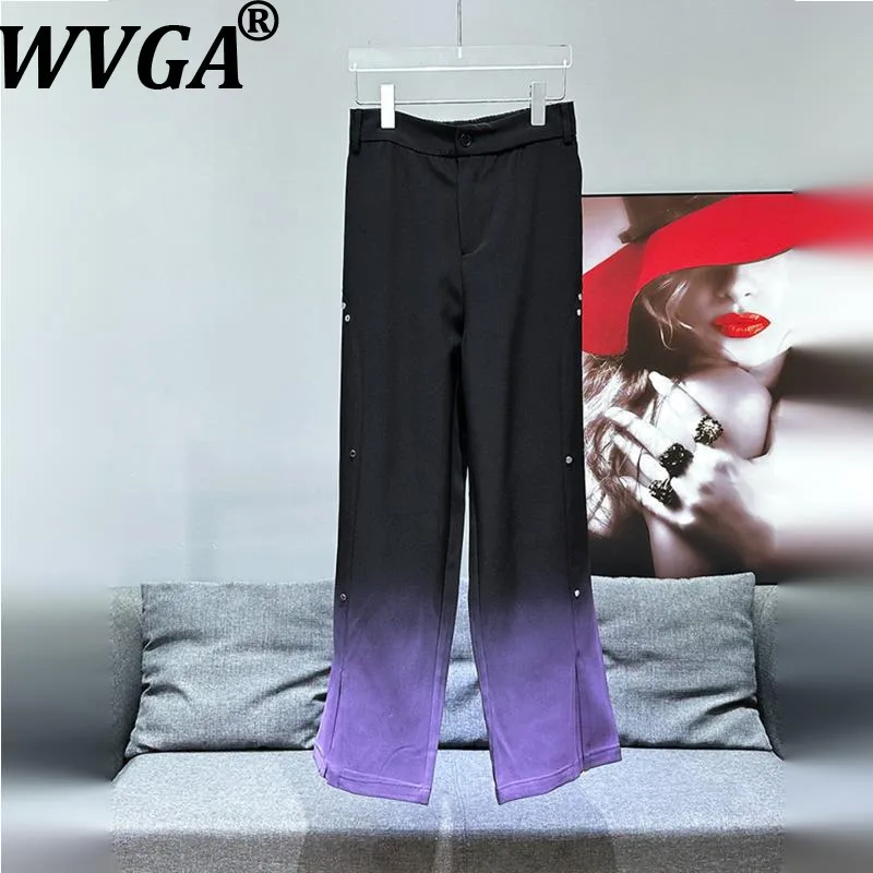 

WVGA весна осень новый мужской High Street ретро драпированный принт дизайн с высокой талией тонкий нежелезный нишевый шикарный повседневный костюм брюки W8843
