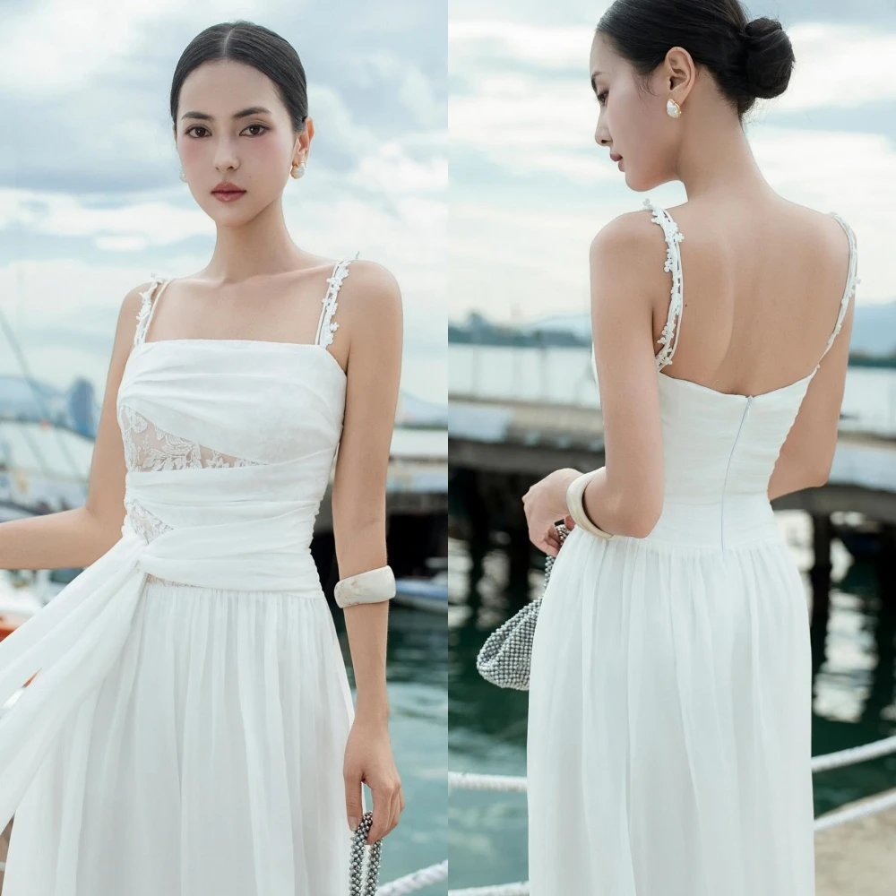 تخصيص ألف خط السباغيتي الأشرطة أنيقة مساء اللباس الرسمي حساسة مخصص فساتين المناسبات الكلاسيكية أزياء حزب اللباس