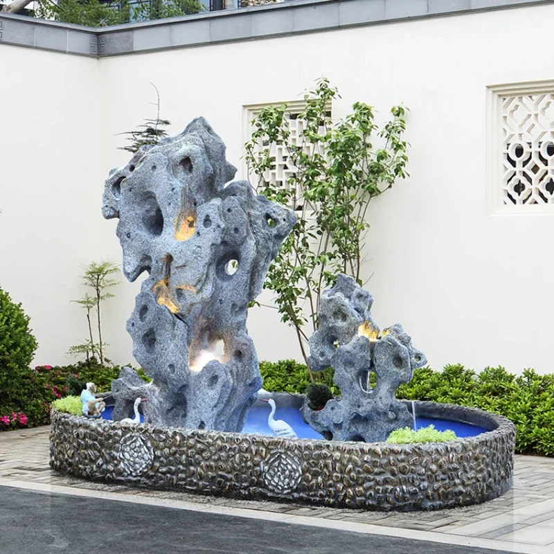 

Chinese Courtyard Rockery Flowing Water Ornaments Fish Pond Balcony Garden Landscaping Decoration Outdoor Layout Landscape