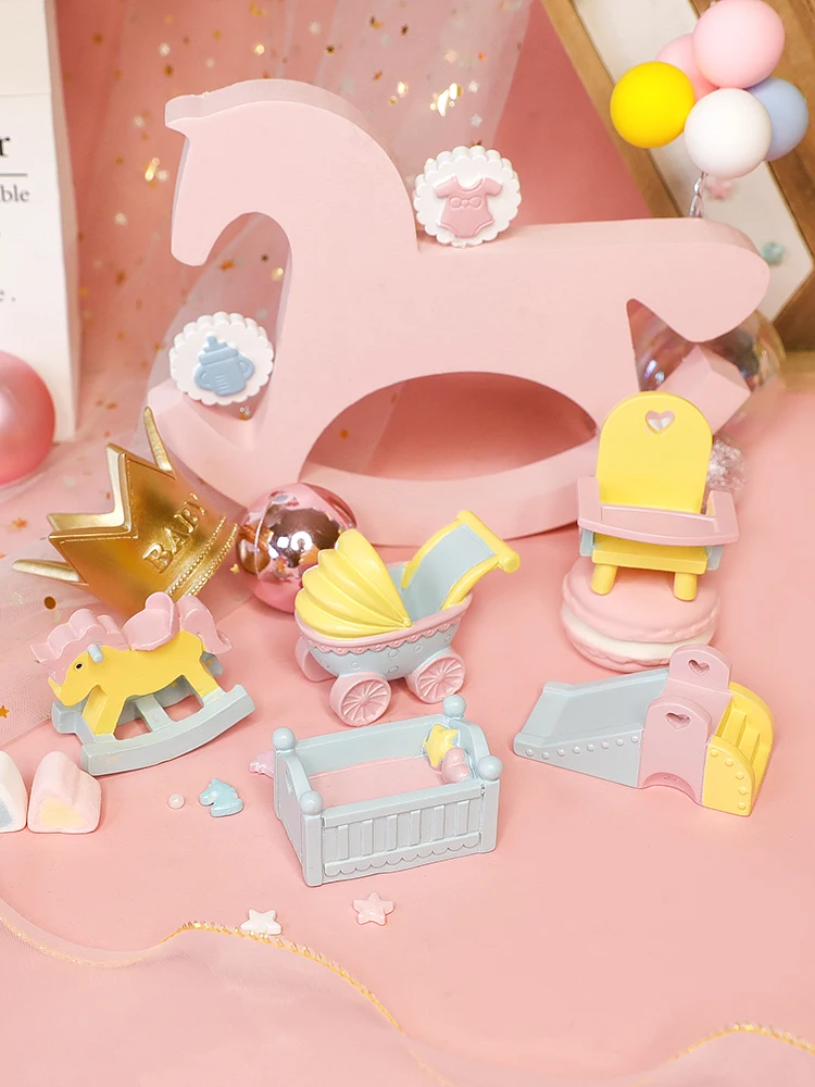 Harz Neugeborenen Baby Kuchen Dekoration niedlichen Jungen oder Mädchen 1. Geburtstags feier Kuchen Topper Geschlecht offenbaren Party Ornamente Baby Geburtstag