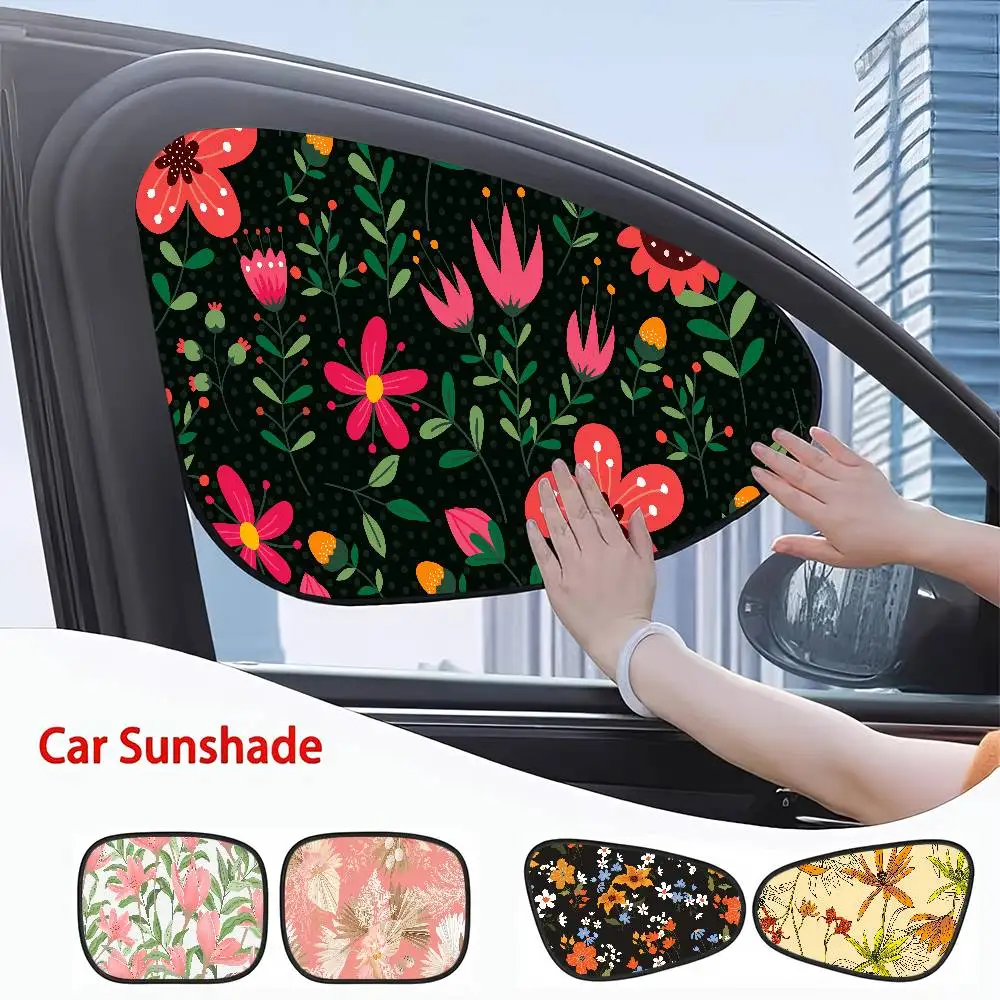

Винтажный ботанический акварельный мультяшный универсальный солнцезащитный козырек на боковое окно автомобиля - защита от ультрафиолета, автомобильная занавеска, солнцезащитный козырек
