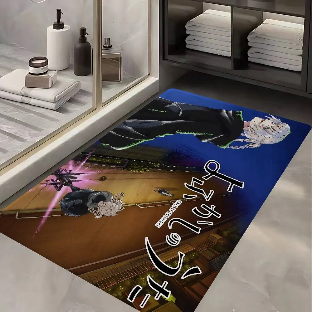 Call of The Night Nanakusa Nazuna Anime Bathroom Mat Anti-slip Absorb Water Long Strip Cushion Bedroon Mat Welcome Doormat