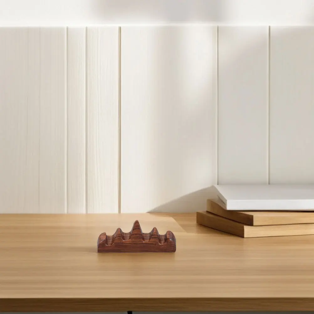 

2pcs Wooden Calligraphy Holder Mountain Shape Natural Wood Desk Organizer For Study Brush Stand Writing Brush Support