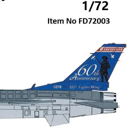 FAB FD72003 1/48 F-16C Block30 87-0278 176th FS 60th Anniversary Madison 2008