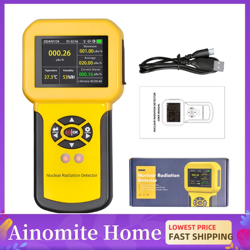 

Nuclear Radiation Detector, Radioactive Detector Radioactive Meter with LCD Display Radioactive Detector Detect Beta Gamma X-Ray