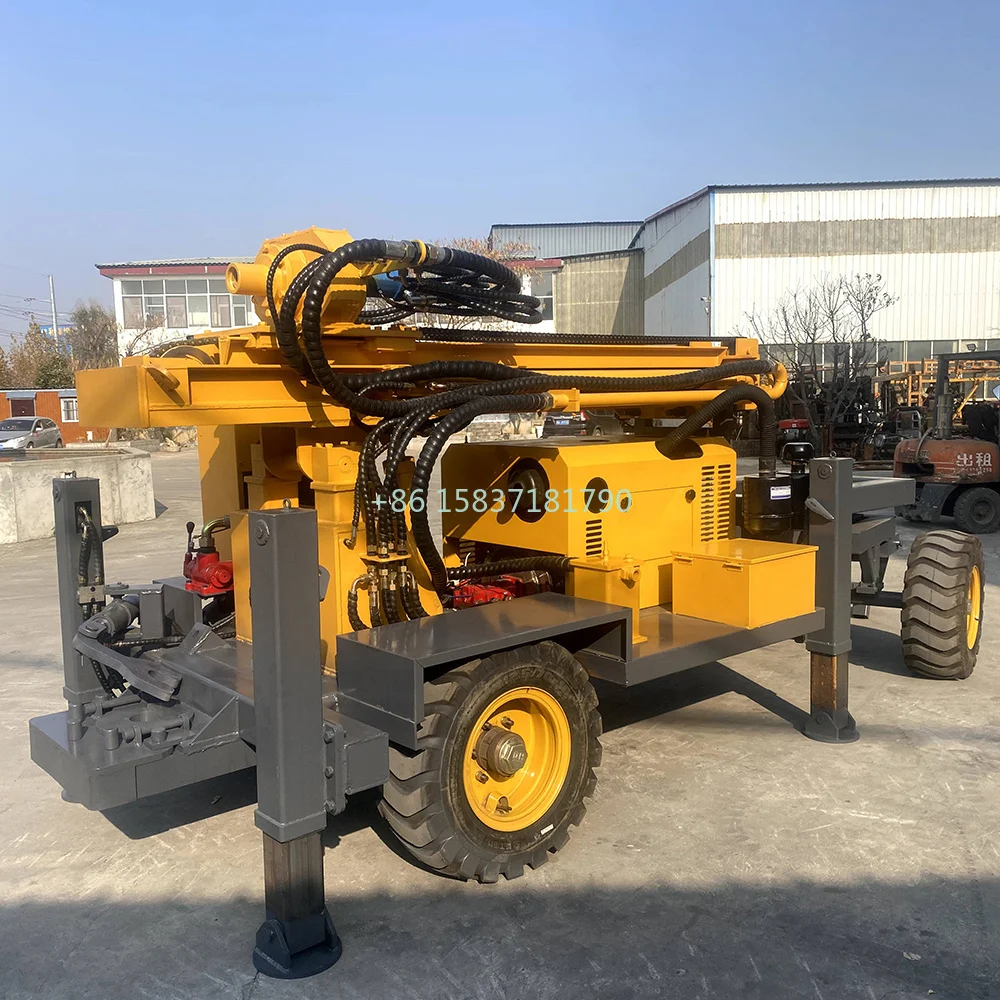 Four-wheel Drilling Rig Machine China Mobile Water Well Drilling Rig Fully Hydraulic Powered Drilling Rig Equipment Manufacture