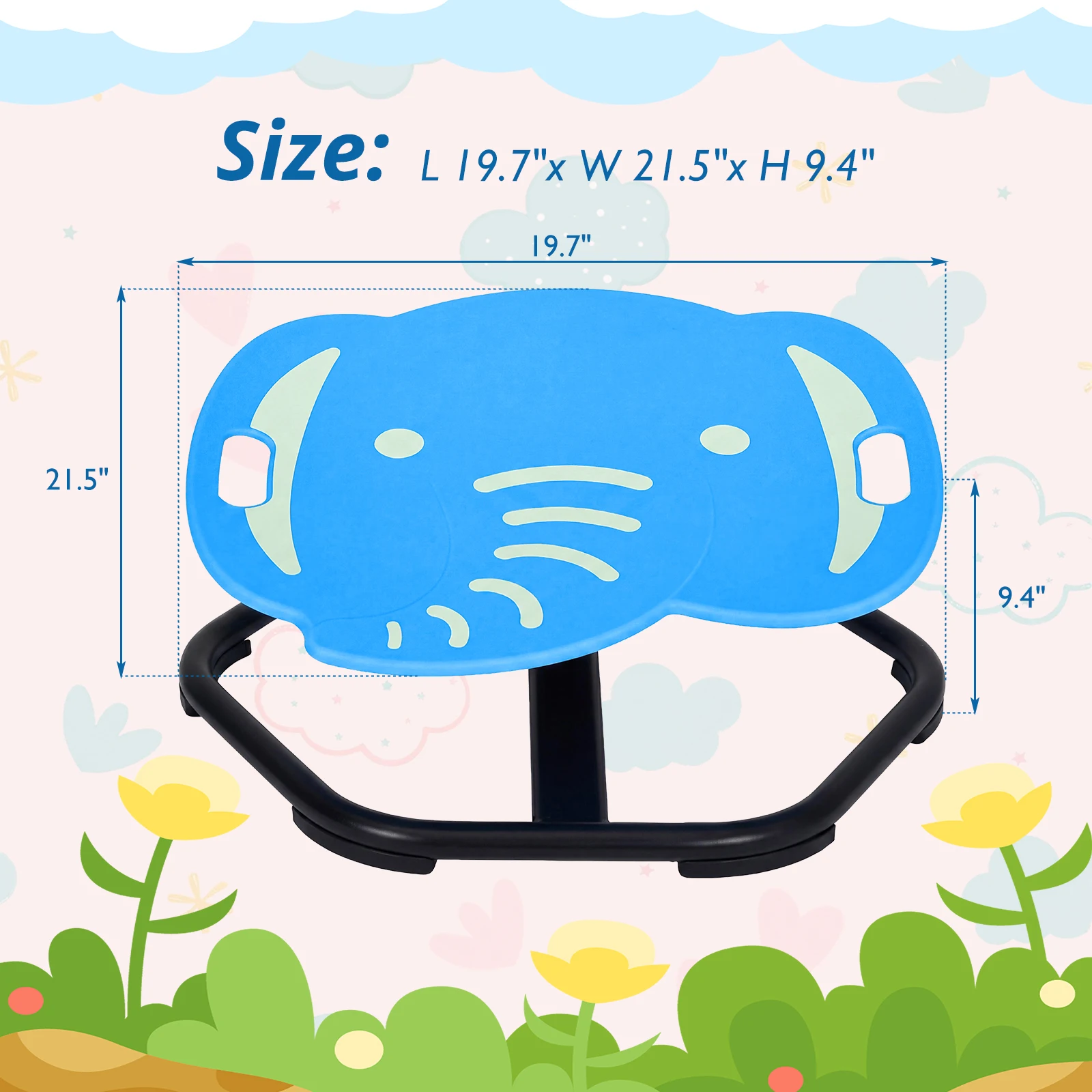 Spinning Chair for Autistic Kids,Glow-in-the-Dark Elephant Sensory Swivel Chair with Handle Design,Autism & ADHD Sensory Toy for Training Body Coordination,3+ Years,220LBS Weight Capacity