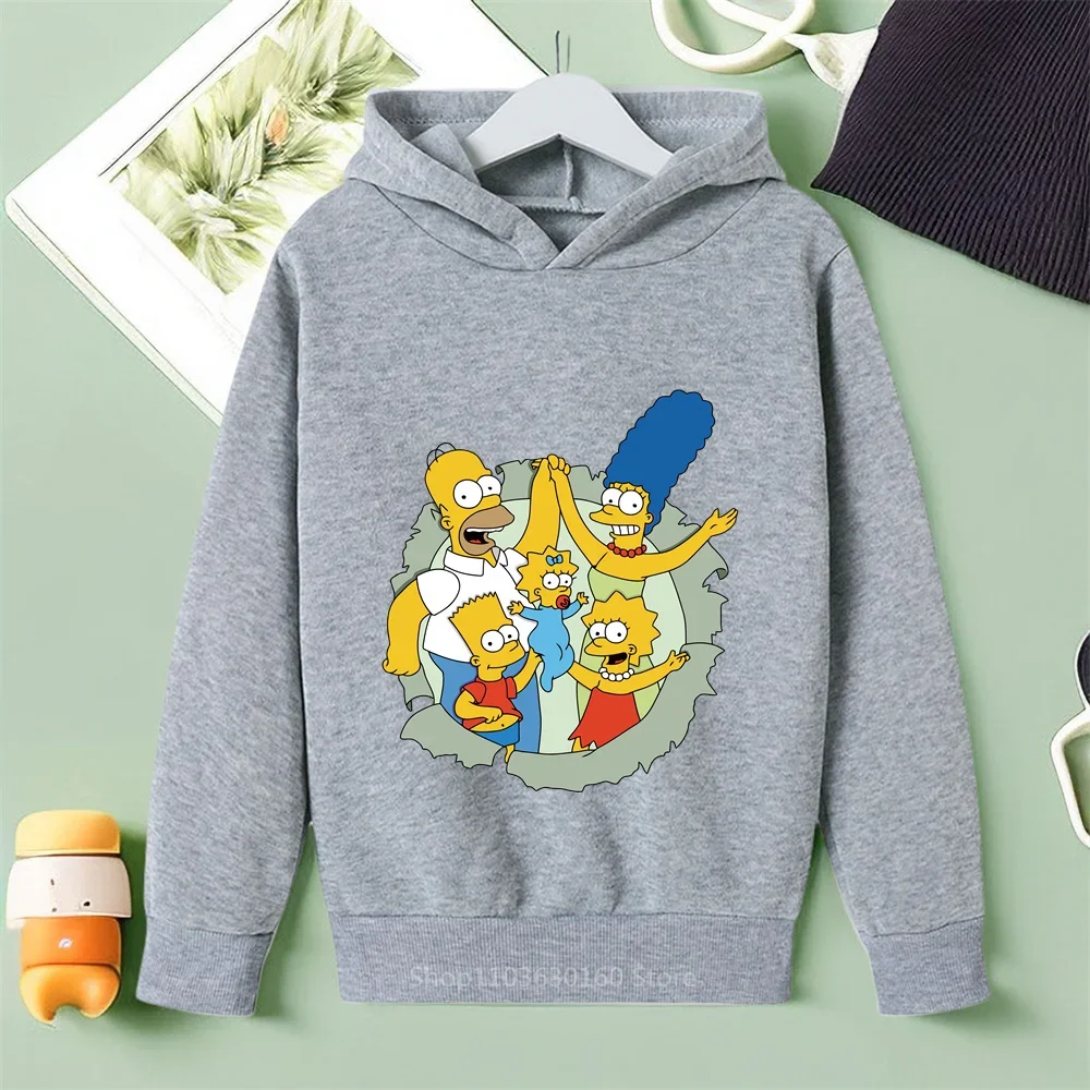 New Hoodie Alert! Simpson Family Print for Boys & Girls - Casual yet Chic, Perfect for Autumn/Spring Adventures