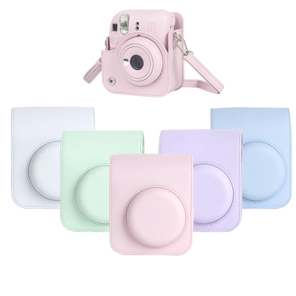 

For Instax Mini 12 PU Leather Camera Case Protective Carry Bag Cover with Shoulder Strap Storage Bag for Fujifilm Film Camera