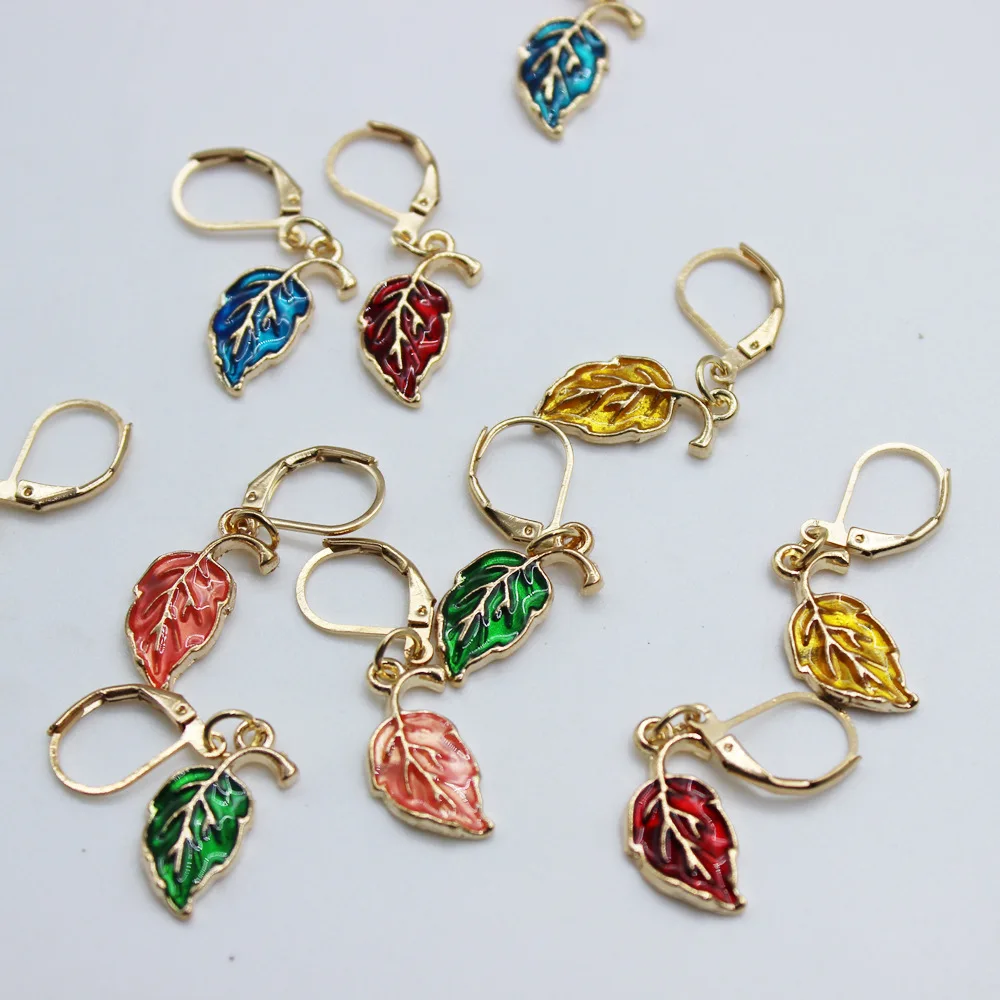 Metal Opuntia Cactus Knitting Stitch Markers, Enamel Charm Locking Crochet Pins for Sewing or Craft Accessories of DIY Supplies view 4