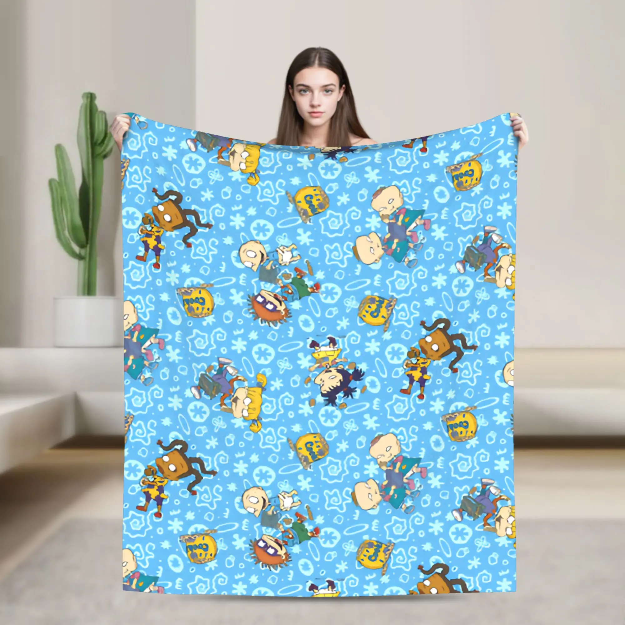 

Rugrats Cookie Jar Blanket Rewind Blue Character Super Warm Plush Bedding Throws For Picnic Flannel Bedspread Bed Cover