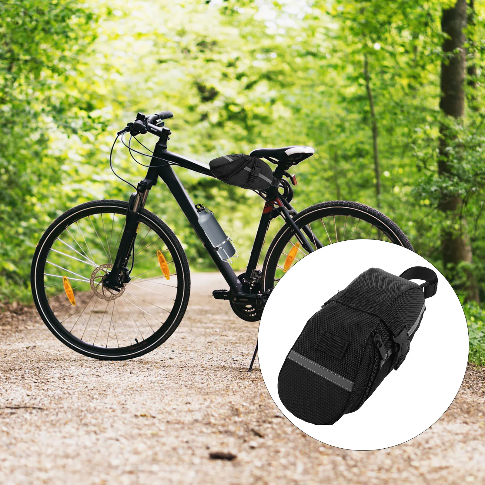 

Mountain Bike Saddle Bag Large Capacity Waterproof Cycling Seat Pouch Under Seat Bicycle Bag Outdoor Safety Ride
