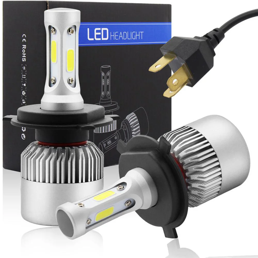 

80W H4 High Power LED Car Headlight Canbus No Error High Low Hi/Lo Beam With Dual Turbo Fan H4 HB2 12V 6500K 1:1 Size LED Bulb