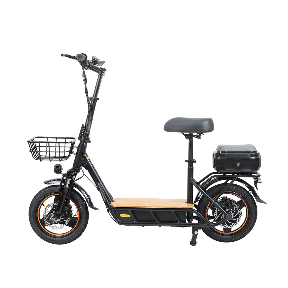 *forUK Warehouse H14 Model 14 Inch Electric Scooter 48V 750W Foldable Portable Adult Seat Shopping Basket 10-20Ah Batte