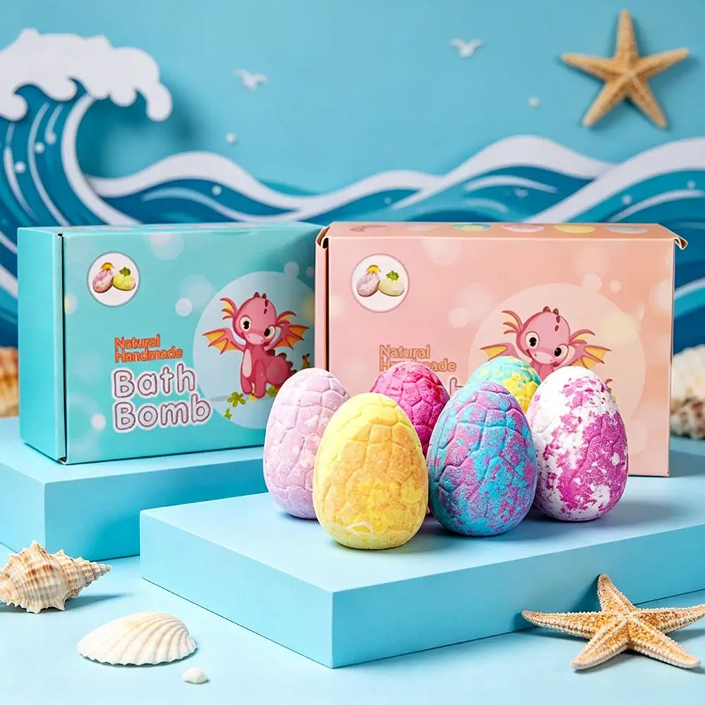 Naturally Handmade Bath Bomb Set 6pcs 120g Dinosaur Egg Design Children Bath Toys Baby Plant Health Safe Gentle Bathing Artifact - view 3