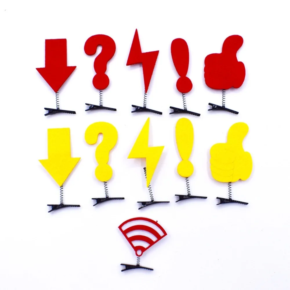 2024 WiFi 웃긴 머리핀 번개 3D 앞머리 머리핀 귀여운 물음표 헤어 액세서리 일상 생활