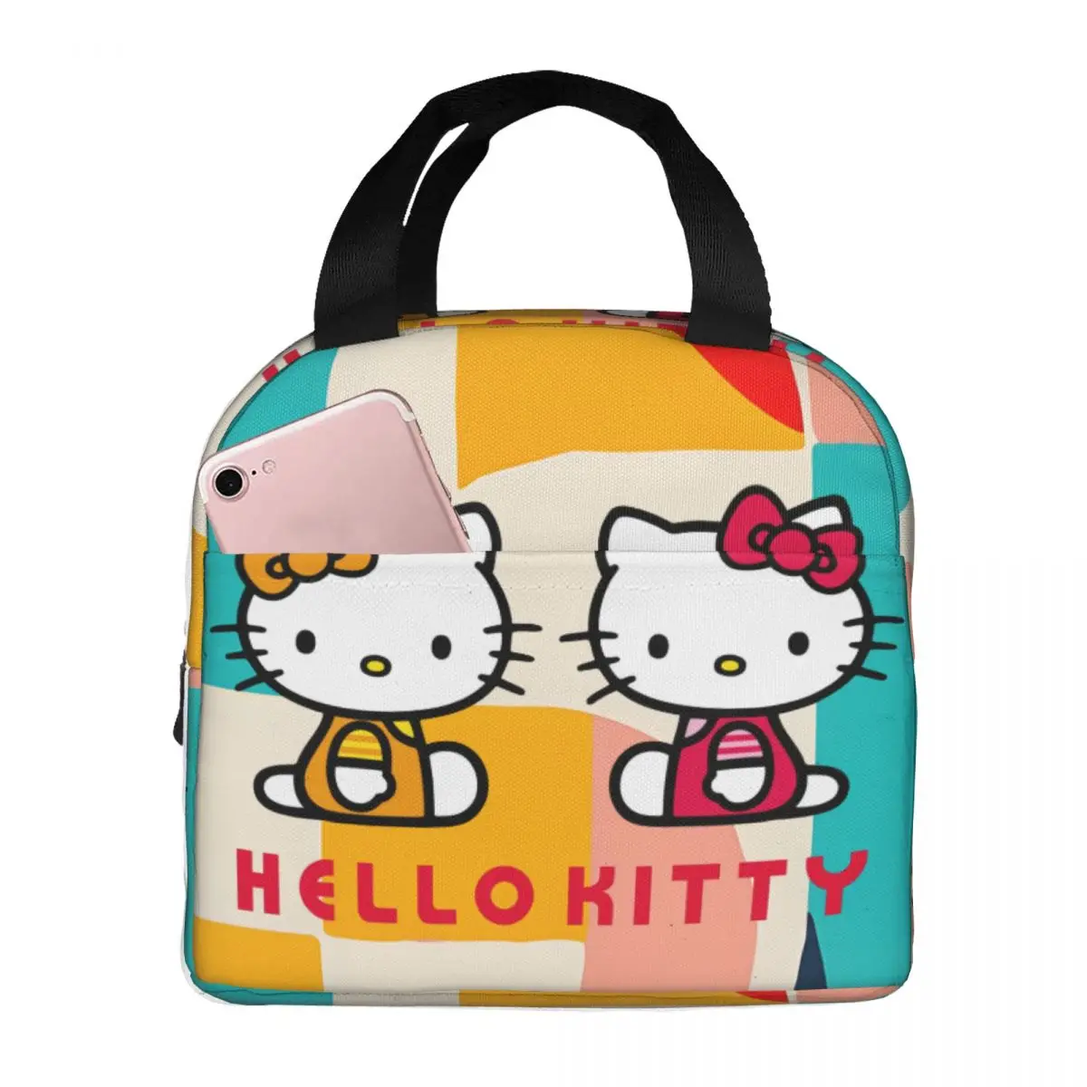Zagęszczone ręczne pudełka na drugie śniadanie Disney Cats Szczelna izolowana torba na drugie śniadanie Hello Kitty dla mężczyzn i kobiet