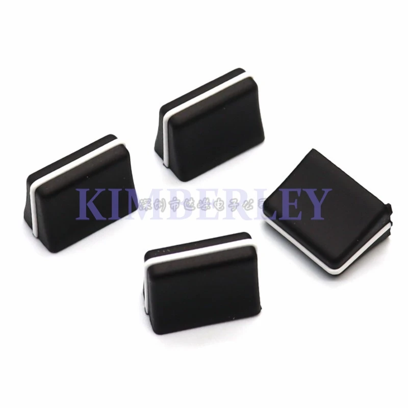 5PCS 21.5x12X16mm Black White Straight Sliding Potentiometer Push Key Cap 4MM Hole Mixer Fader Cap Rubber Volume Control Knob