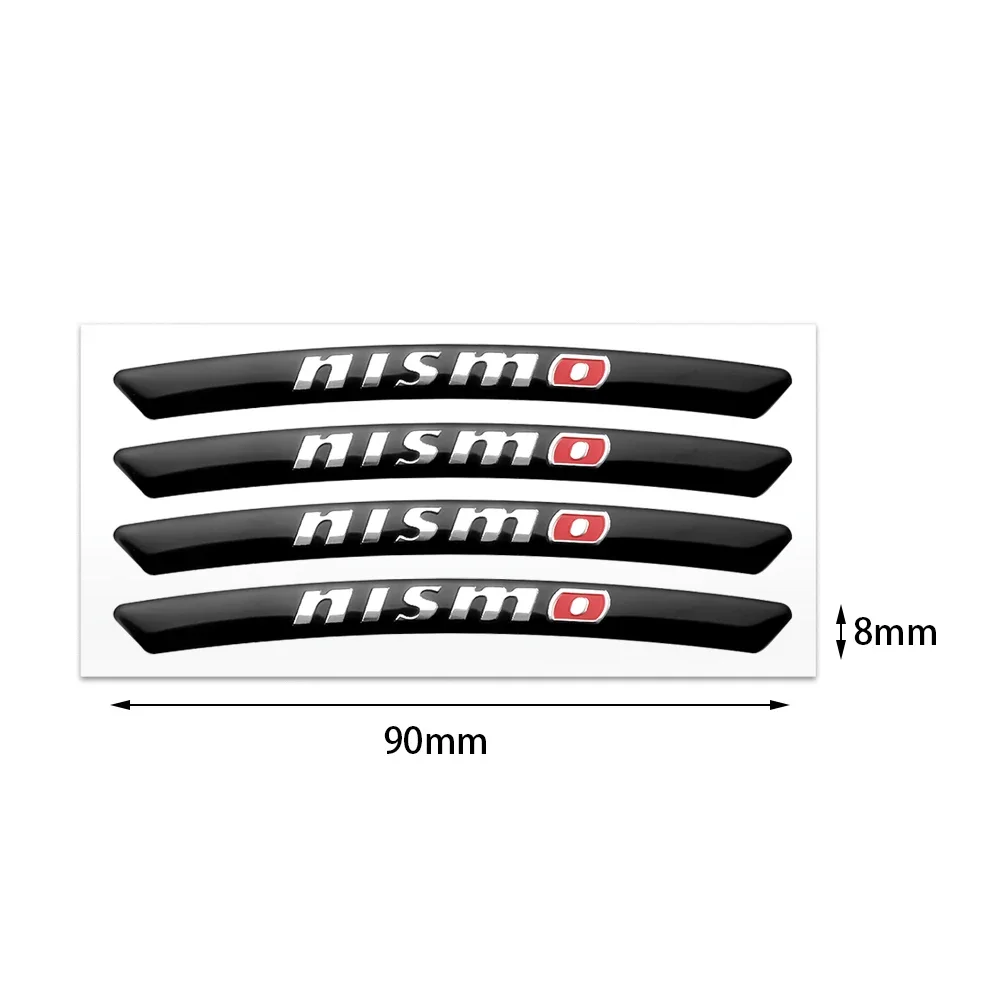 4PCS Car Rims Stickers Wheel Eyebrow Sticker For Nissan NISMO Navara T30 Z52 Qashqai NOTE Kicks Pathfinder J10 J11 X-Trail T31