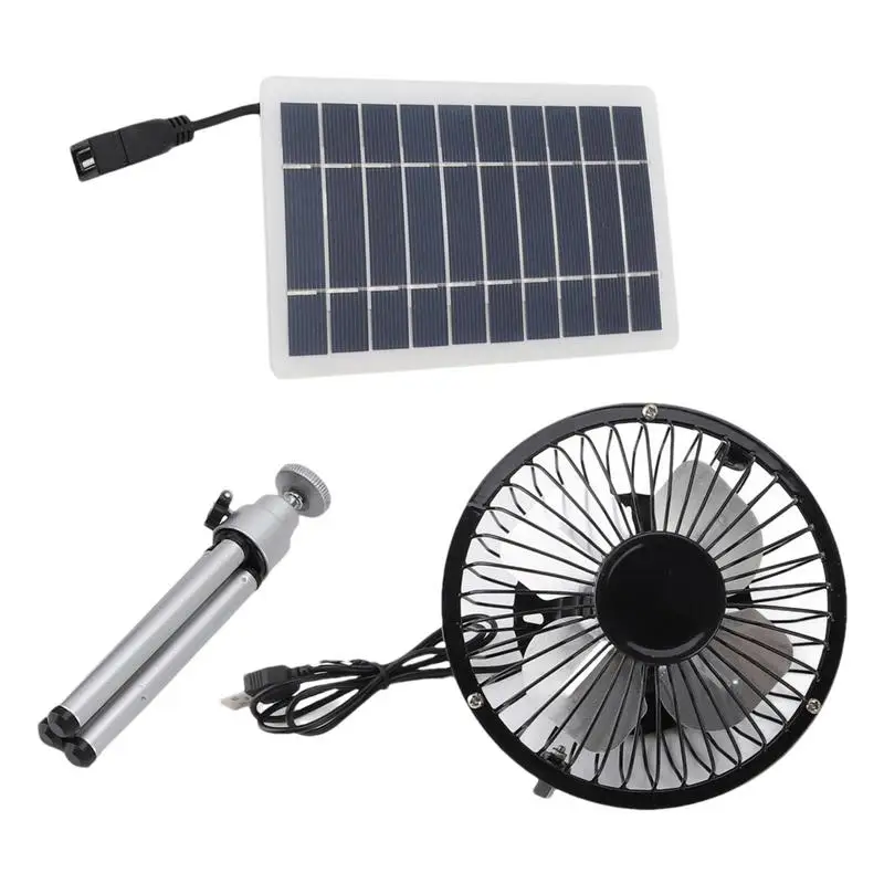 Solar Fans For Outside 10W Foldable Outdoor Cooling Fan Solar Camping Fan USB Charging Solar Panel Fan Portable Solar Fan For