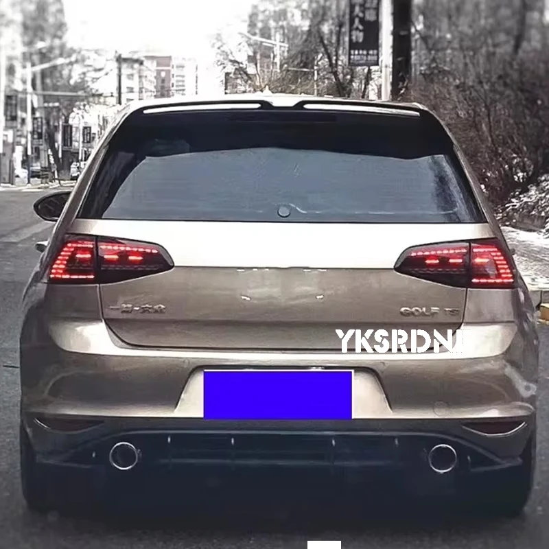 For Volkswagen Golf 7 VII MK7 GTI 2014-2017ABS Plastic Material Black car rear lip diffuser rear Bumper Car Styling
