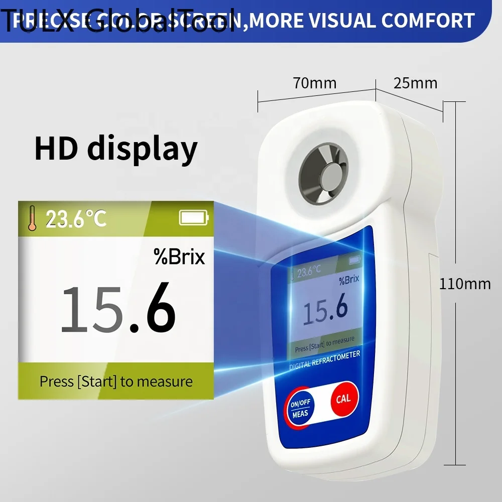 

TULX Digital Display Brix 0-35% Sugar Meter Refractometer Sugar Tester Fruit Sweetness Refractometer Meter