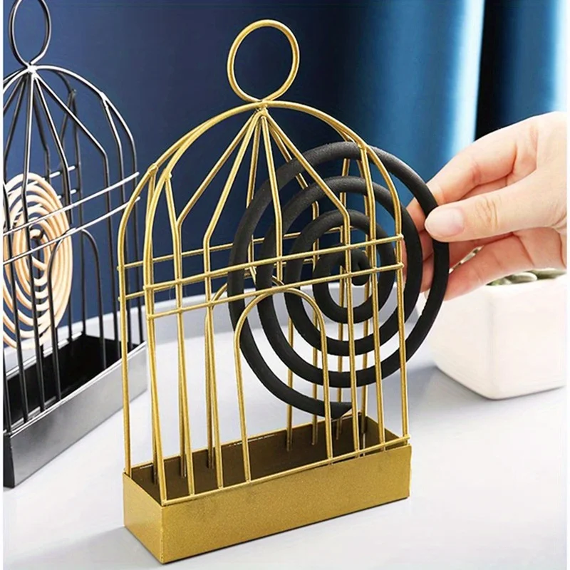 1Pcs Portable Mosquito Coil Holder Vintage Incense Burner Metal Hanging Cage Outdoor Home Garden Decoration Home Camping Supplys