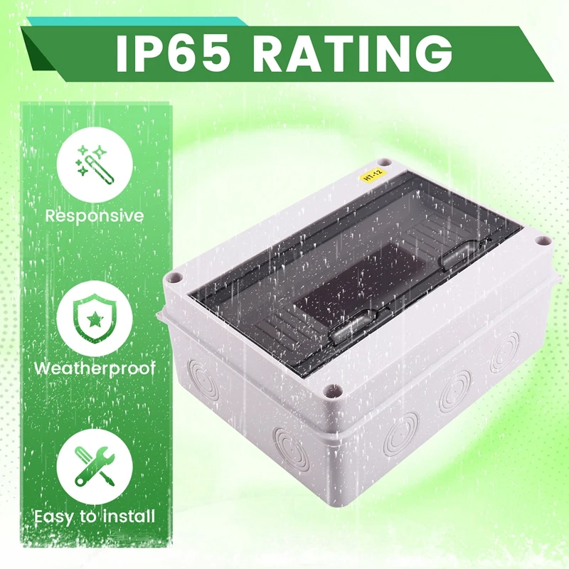 HT-12 طريقة IP65 Mcb صندوق القواطع صندوق حماية التوزيع ABS الطاقة الإلكترونية Din السكك الحديدية الضميمة لقاطع الدائرة