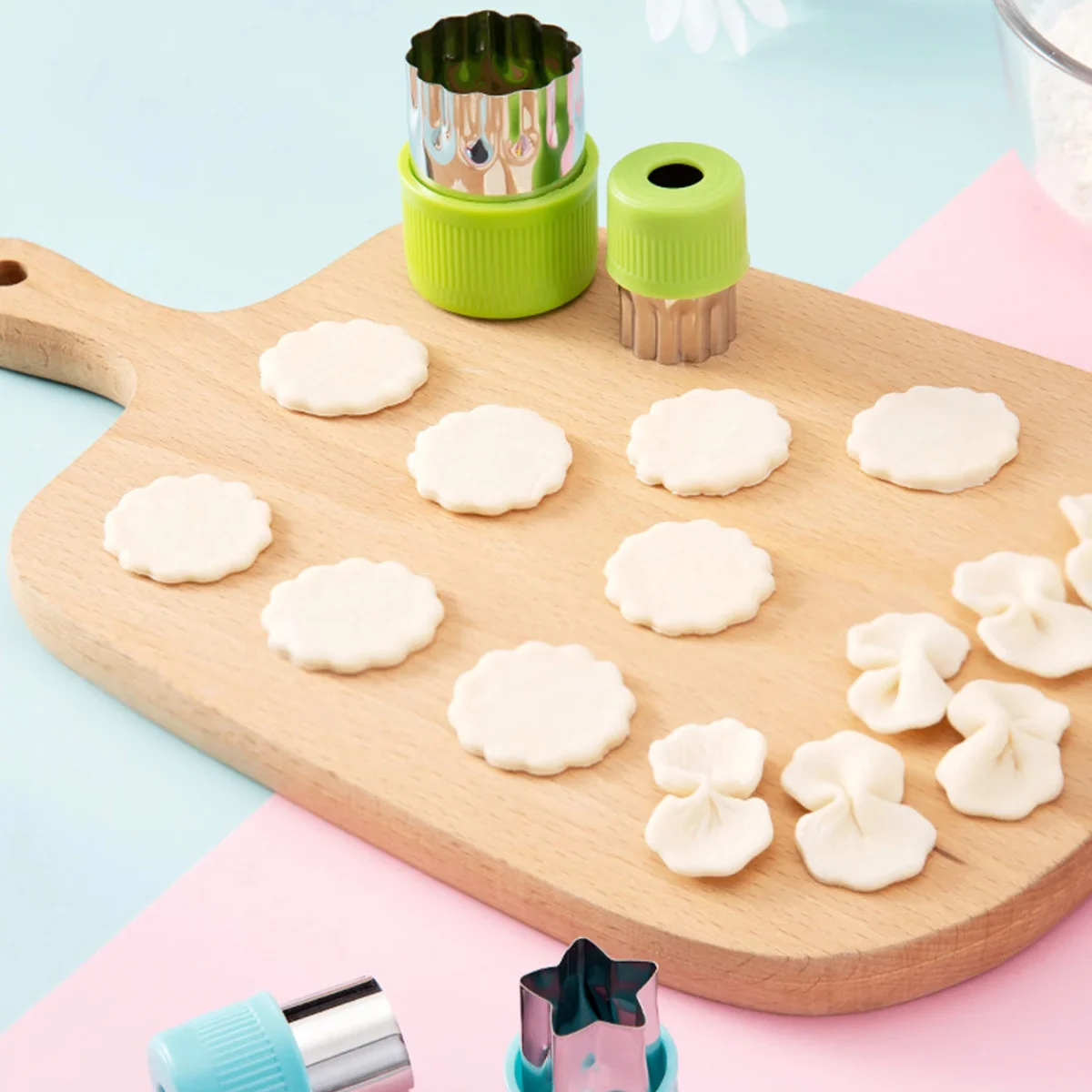 Colorful Cookie Cutter Set, 12pcs Shape Stainless Steel Mini Food Cutters, Perfect for Baking, Decorating, and Lunch Snacks - view 6