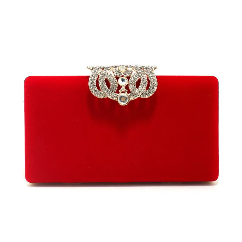 

Модная бархатная вечерняя сумка с короной, инкрустированная бриллиантами для женщин, 2024, роскошный ретро-вечеринка, свадьба, женский дневной клатч с цепочкой через плечо