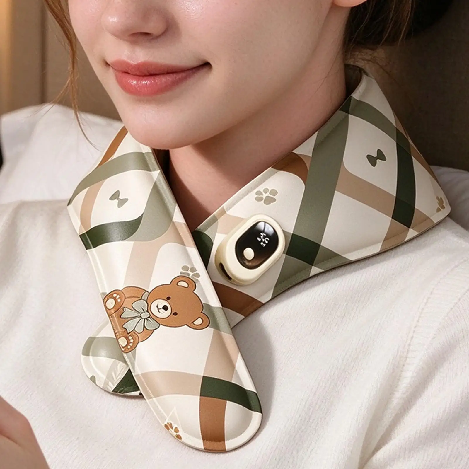 Heated Neck Wrap Rechargeable Neck Shoulder Soothing Wrap Cervical Relief Heating Pad For Women Men Adults Seniors Drivers